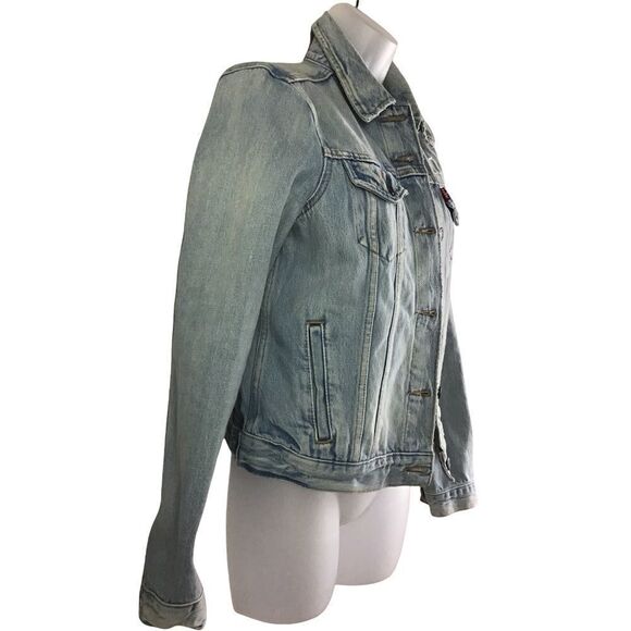 Levi’s Distressed & Embroidered Denim Jean Jacket - Picture 3 of 10